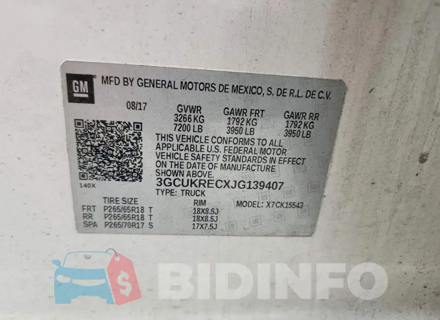 3GCUKRECXJG139407 Photo# 12