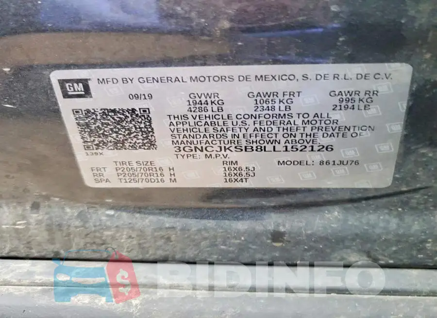 3GNCJKSB8LL152126 Photo# 13
