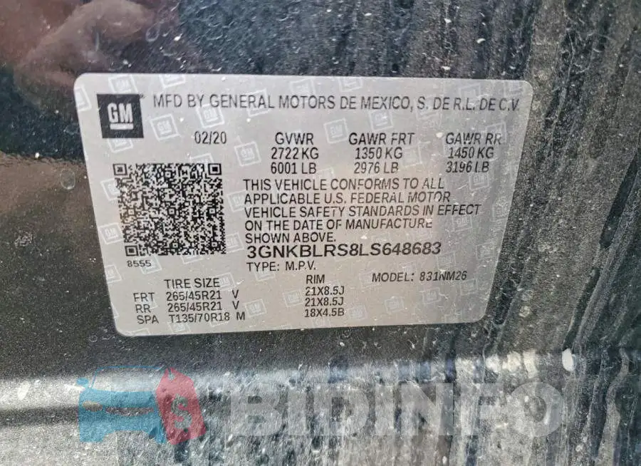 3GNKBLRS8LS648683 Photo# 13