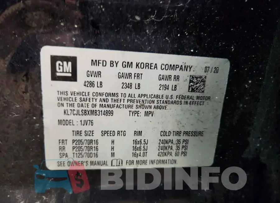 KL7CJLSBXMB314899 Photo# 13