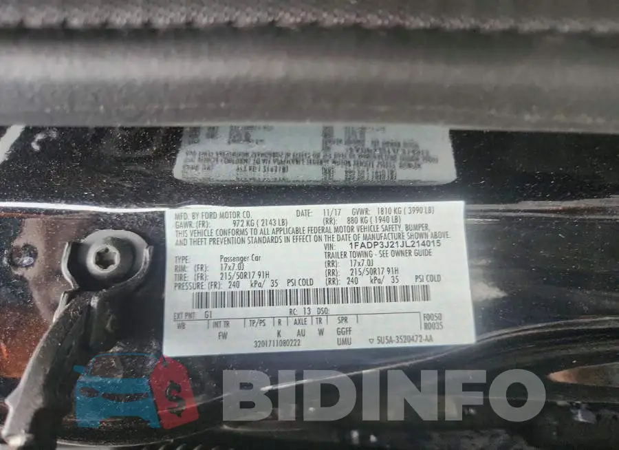 1FADP3J21JL214015 Photo# 12