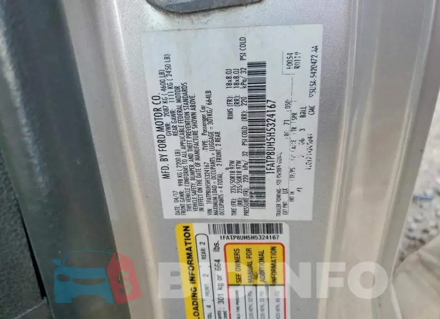 1FATP8UH5H5324167 Photo# 12