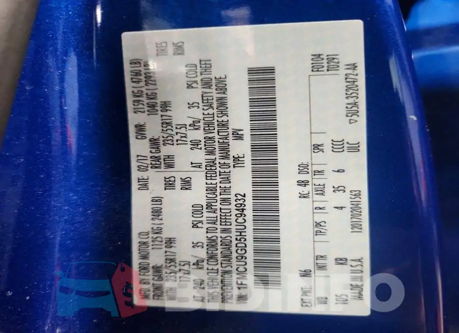 1FMCU9GD5HUC94932 Photo# 12