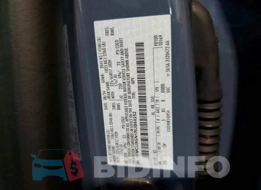1FMCU9GN1RUB60252 Photo# 13