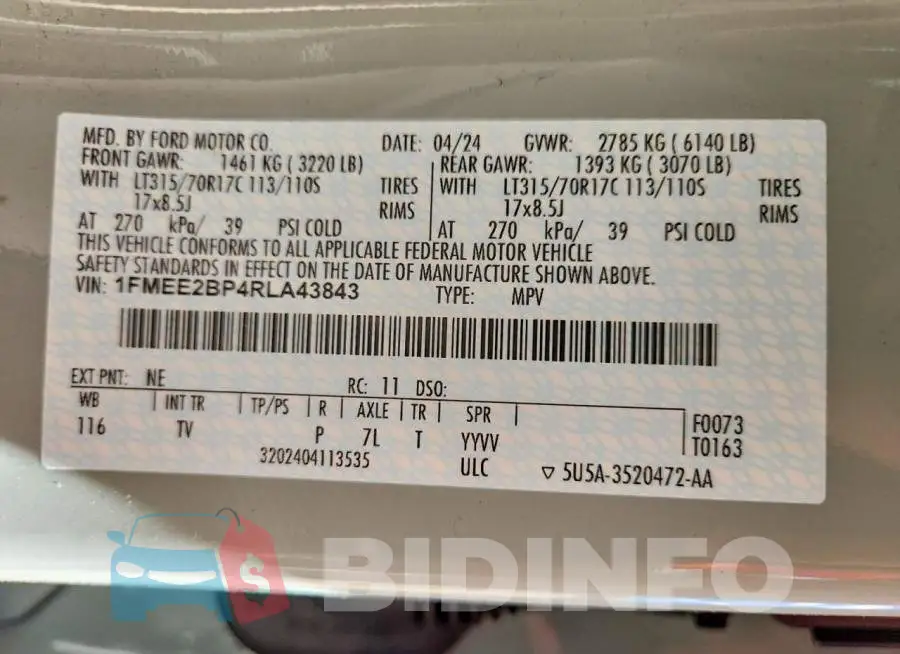 1FMEE2BP4RLA43843 Photo# 14