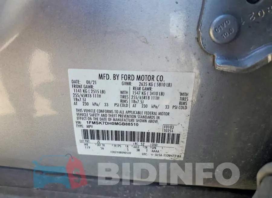 1FMSK7DH0MGB88510 Photo# 13