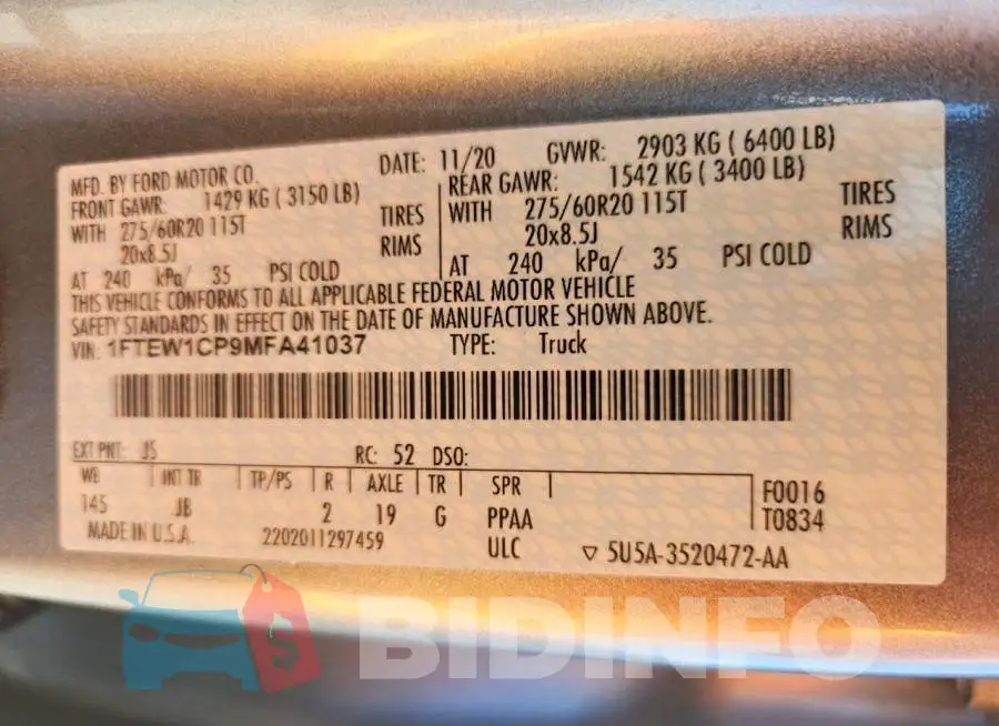 1FTEW1CP9MFA41037 Photo# 12