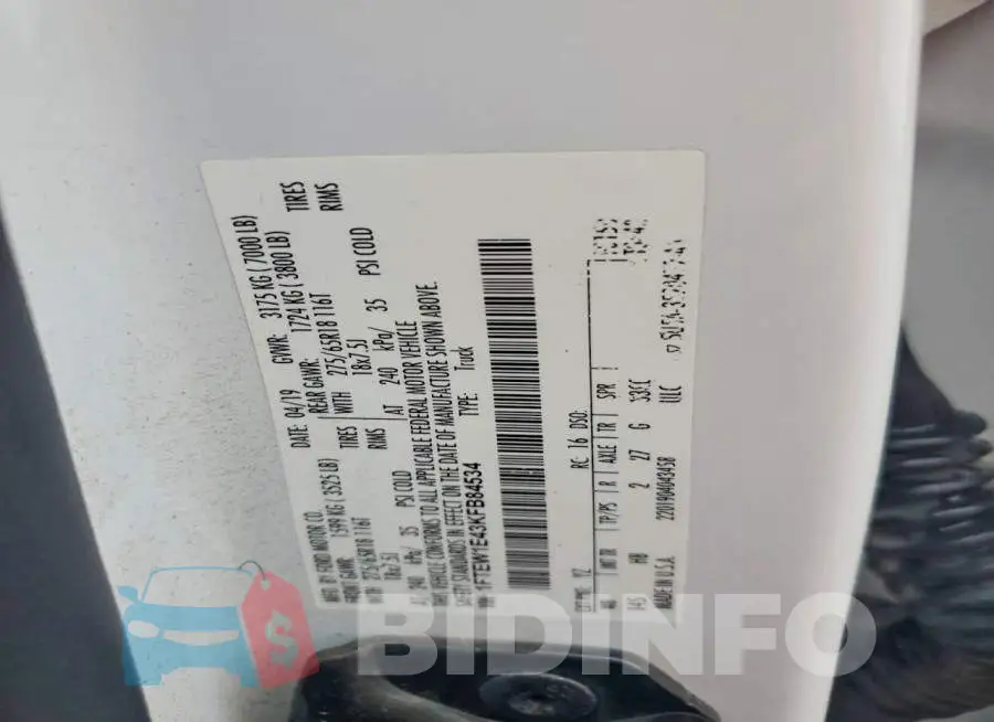1FTEW1E43KFB84534 Photo# 12