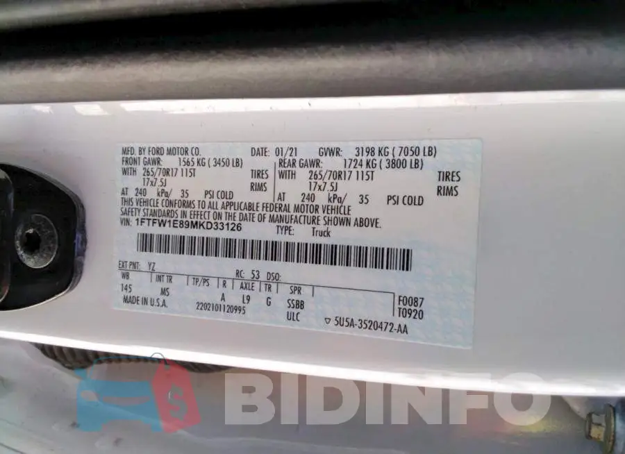 1FTFW1E89MKD33126 Photo# 12