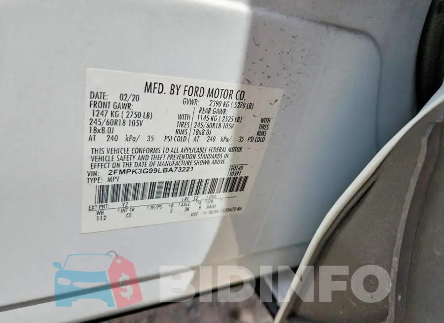 2FMPK3G99LBA73221 Photo# 13