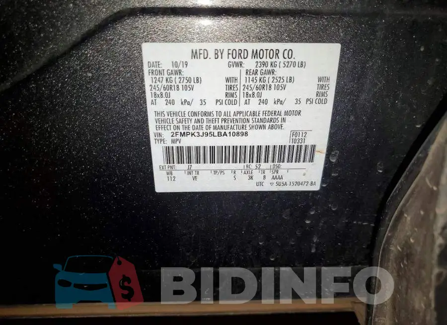 2FMPK3J95LBA10898 Photo# 14