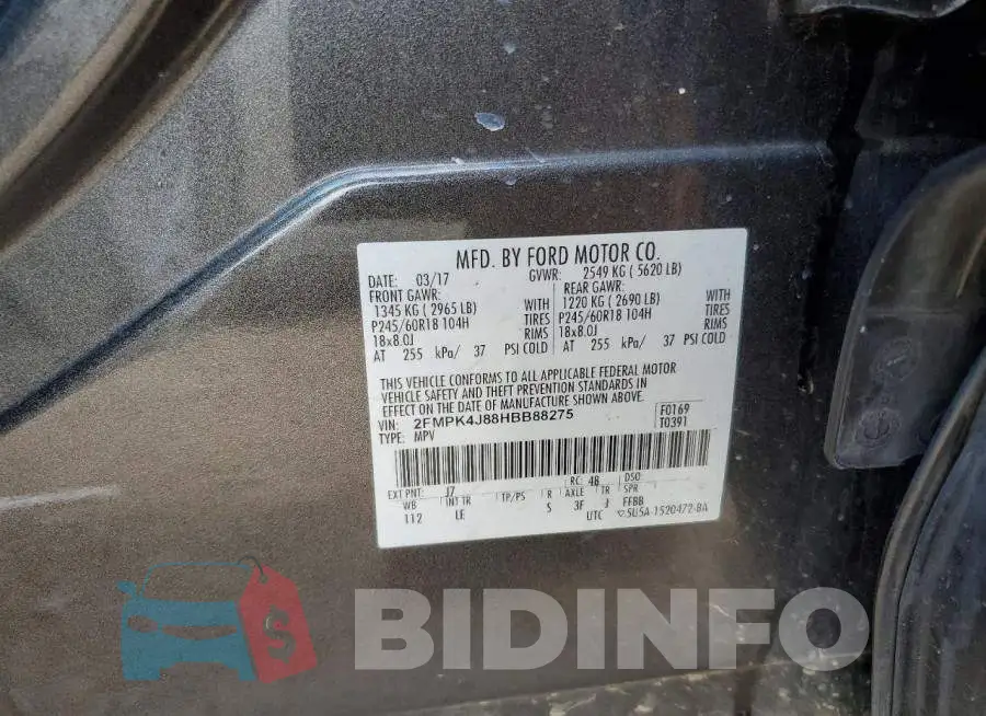 2FMPK4J88HBB88275 Photo# 13