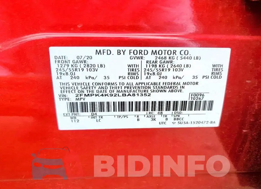 2FMPK4K92LBA81352 Photo# 13