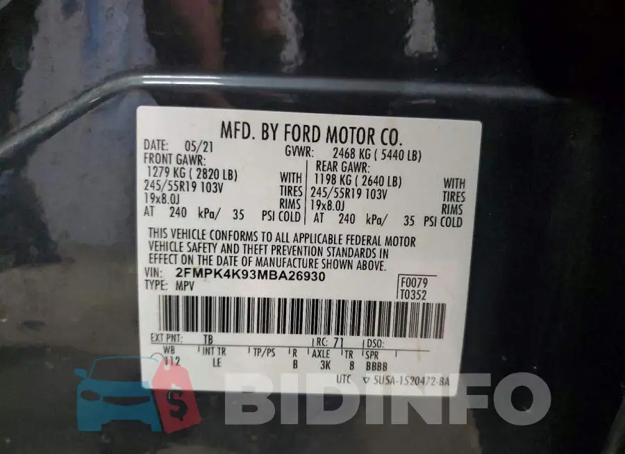 2FMPK4K93MBA26930 Photo# 13