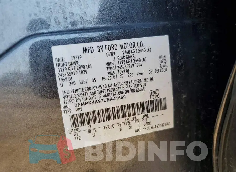 2FMPK4K97LBA41669 Photo# 13