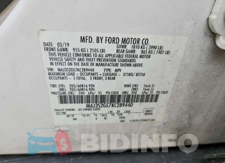 MAJ3S2GE7KC289440 Photo# 13