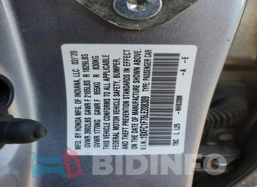 19XFC1F76LE208309 Photo# 12