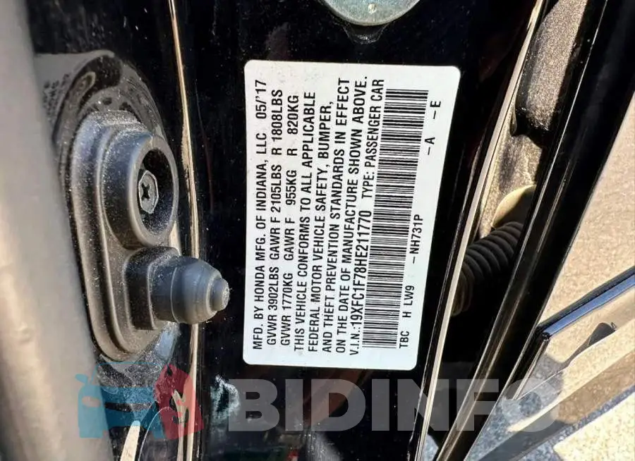 19XFC1F78HE211770 Photo# 10