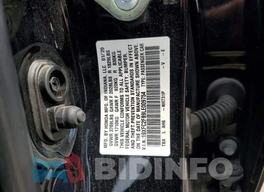 19XFC2F89LE009754 Photo# 12