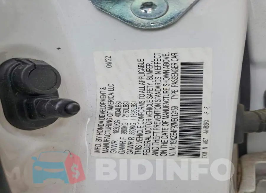 19XZE4F92NE012459 Photo# 12