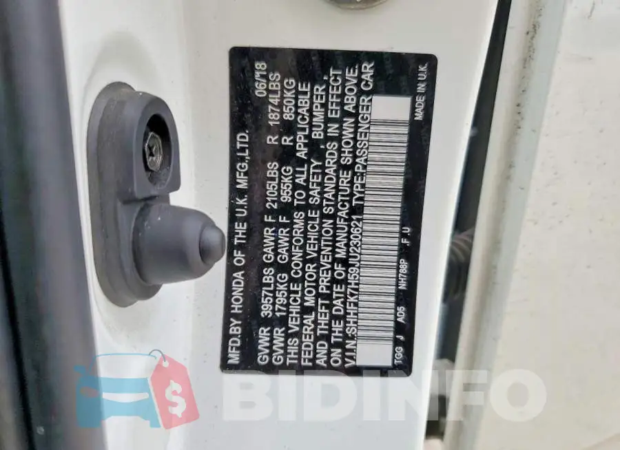 SHHFK7H59JU230621 Photo# 12