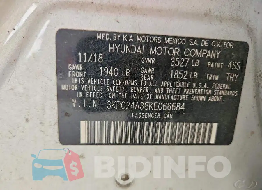 3KPC24A38KE066684 Photo# 12