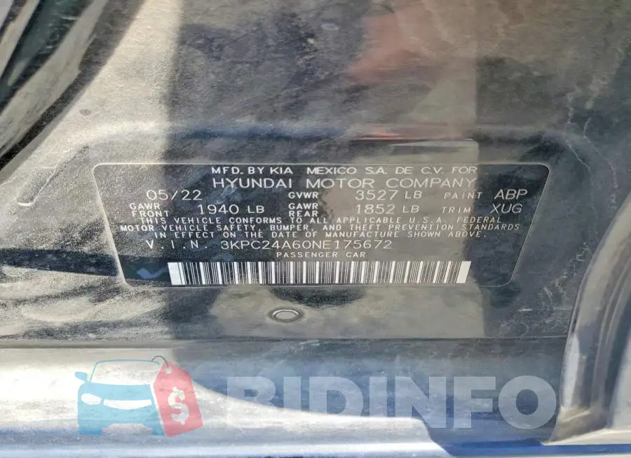 3KPC24A60NE175672 Photo# 12