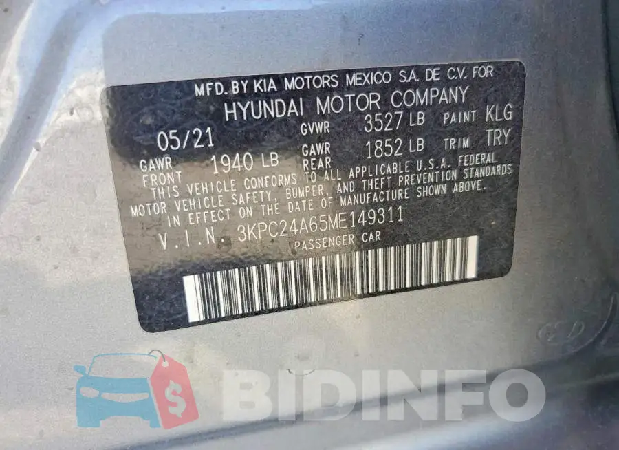 3KPC24A65ME149311 Photo# 12