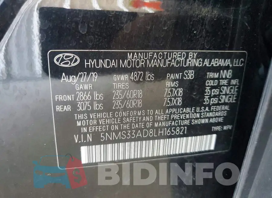5NMS33AD8LH165821 Photo# 13