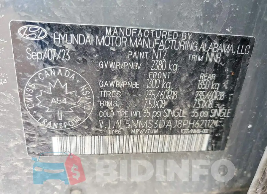 5NMS3DAJ8PH621124 Photo# 14