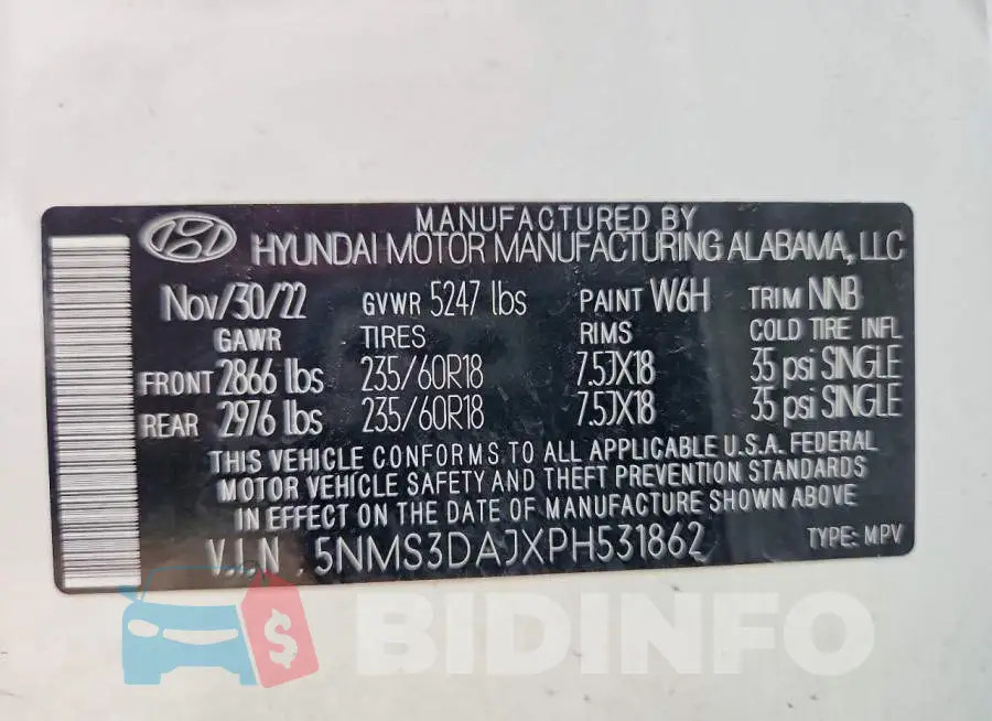 5NMS3DAJXPH531862 Photo# 13