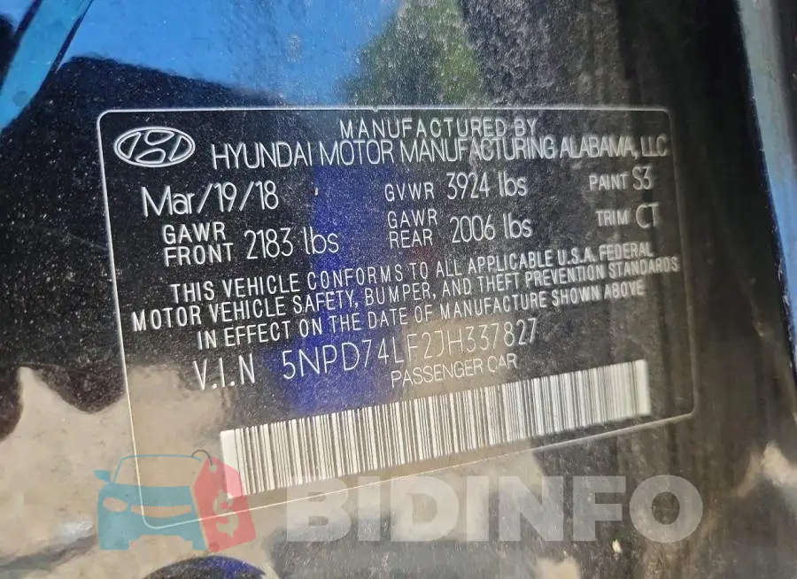 5NPD74LF2JH337827 Photo# 12