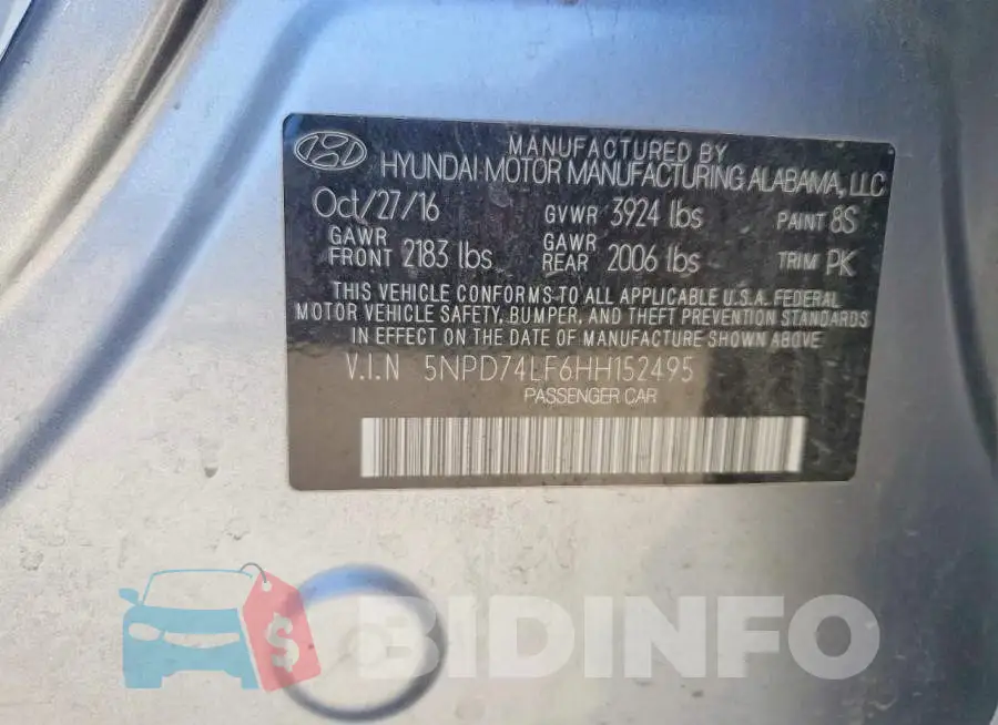 5NPD74LF6HH152495 Photo# 12
