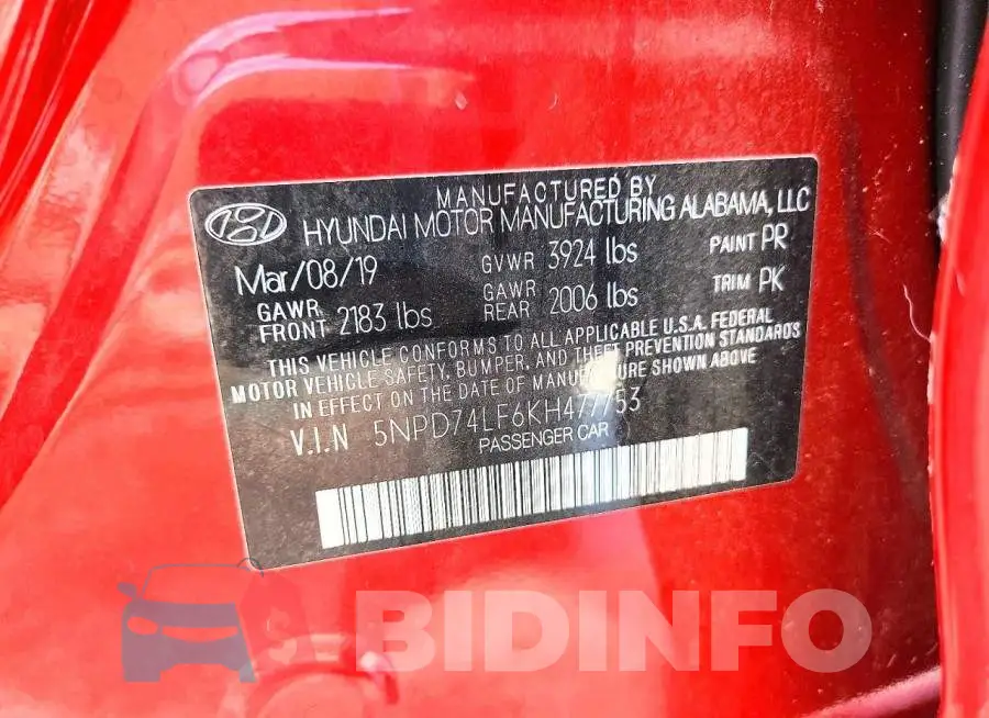 5NPD74LF6KH477753 Photo# 12