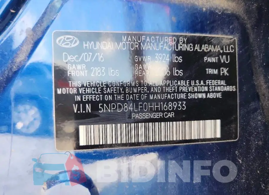 5NPD84LF0HH168933 Photo# 12