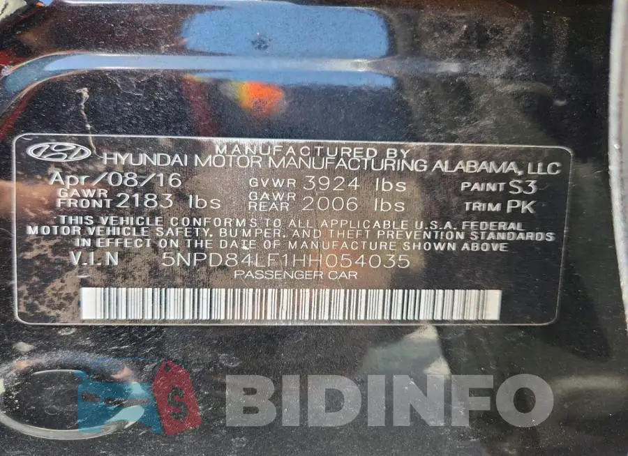 5NPD84LF1HH054035 Photo# 12