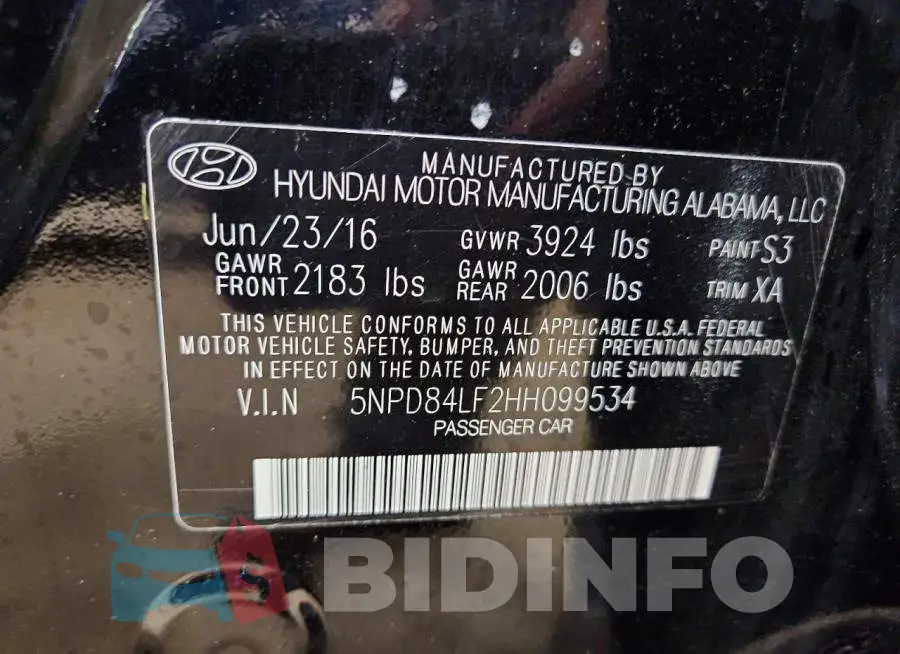 5NPD84LF2HH099534 Photo# 12