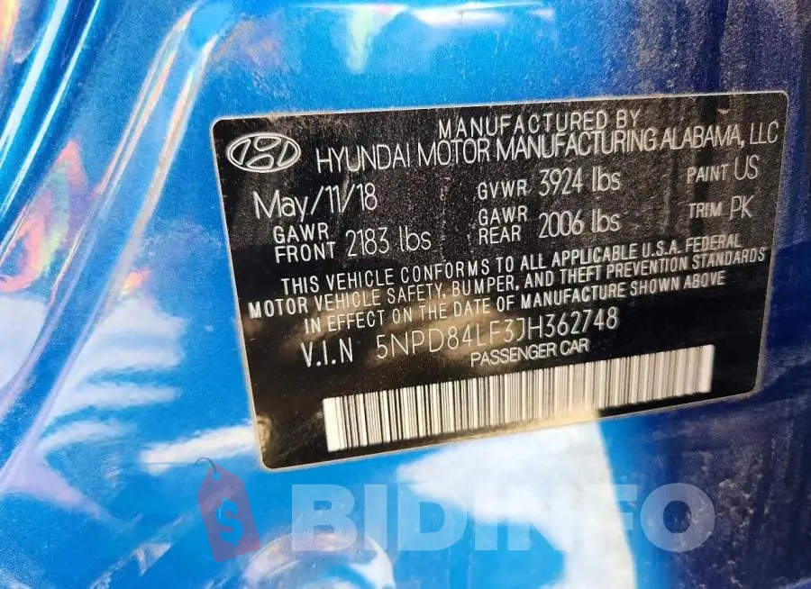 5NPD84LF3JH362748 Photo# 12