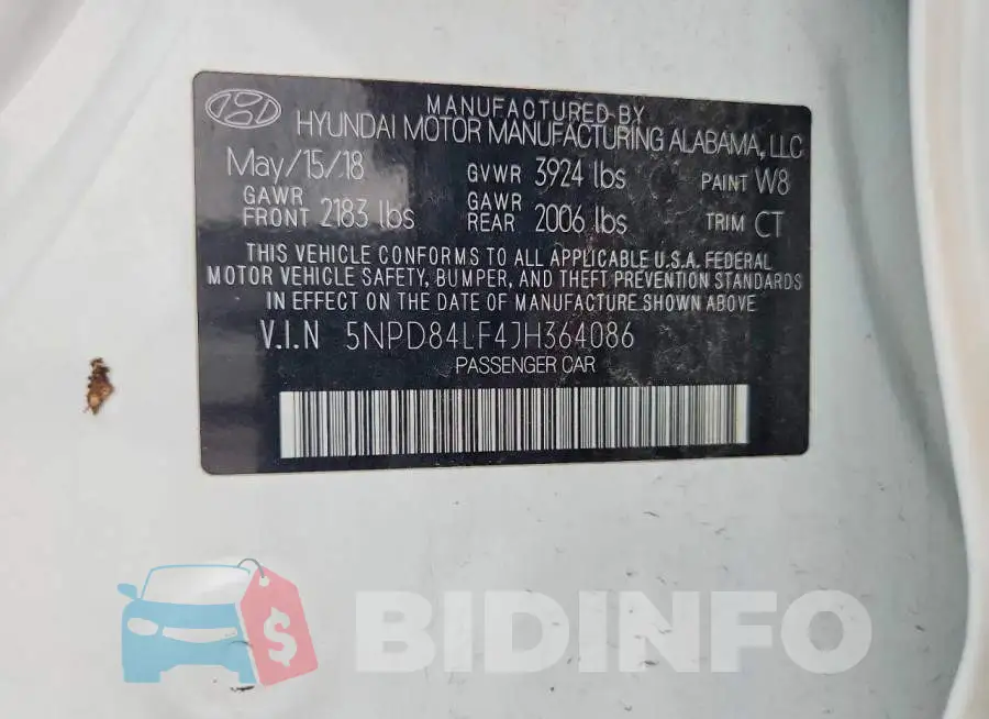 5NPD84LF4JH364086 Photo# 13