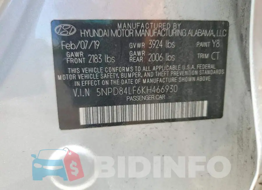 5NPD84LF6KH466930 Photo# 13