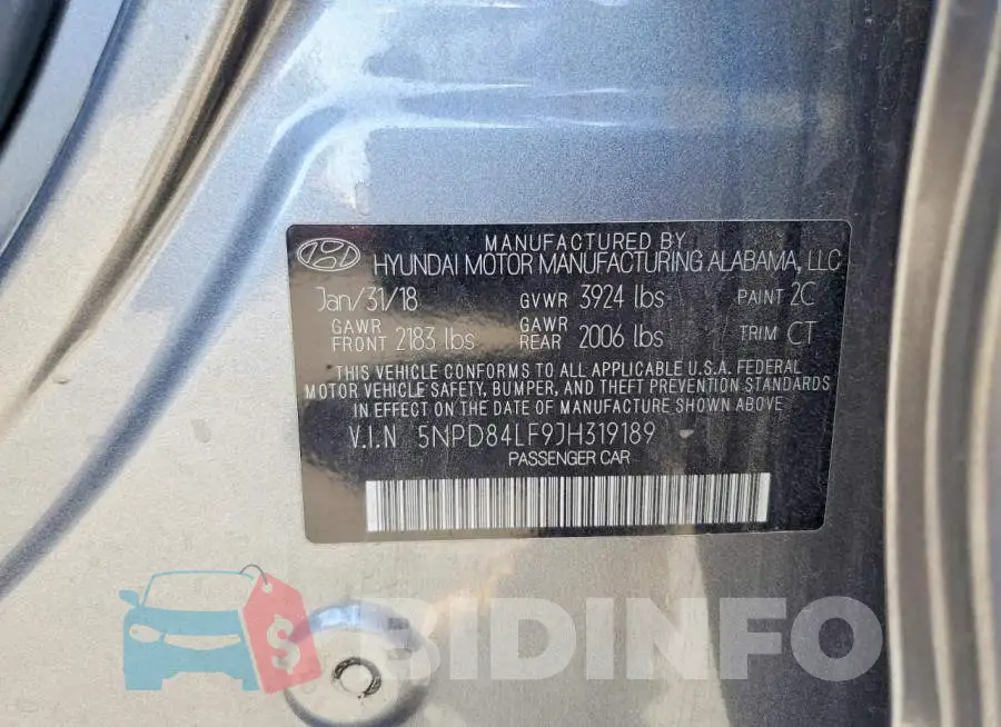 5NPD84LF9JH319189 Photo# 12