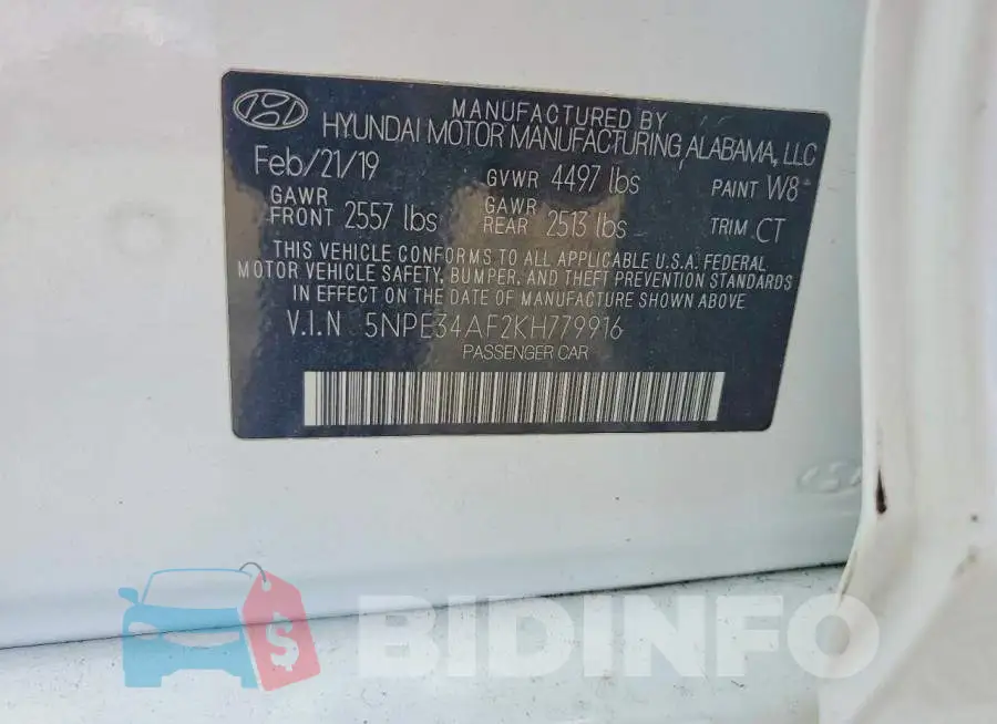 5NPE34AF2KH779916 Photo# 12