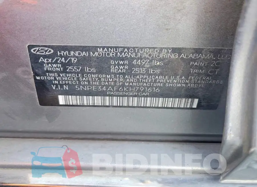 5NPE34AF6KH791616 Photo# 12