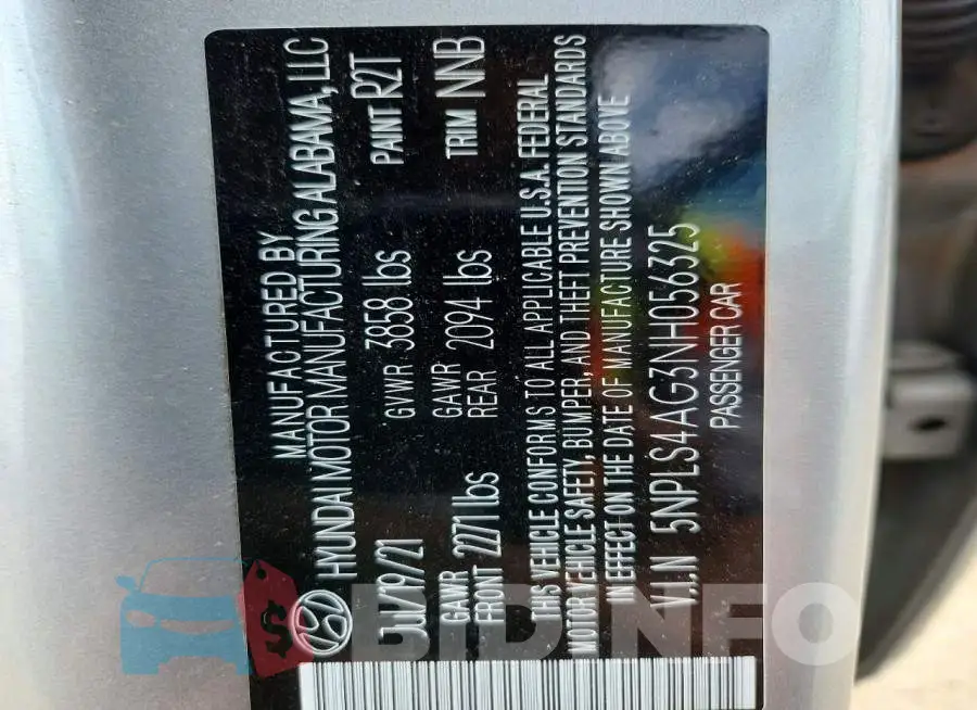 5NPLS4AG3NH056325 Photo# 12