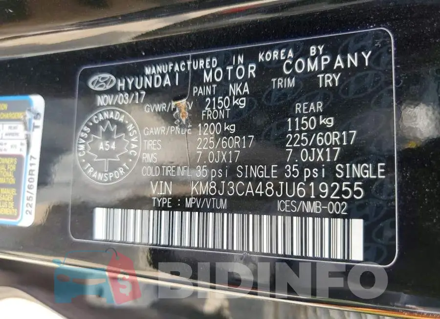 KM8J3CA48JU619255 Photo# 14