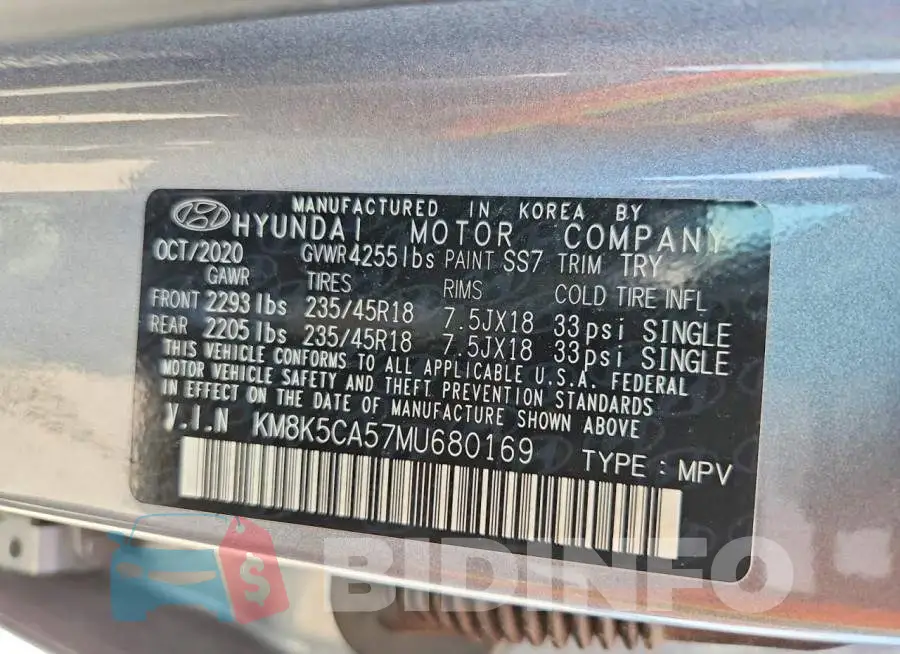 KM8K5CA57MU680169 Photo# 13