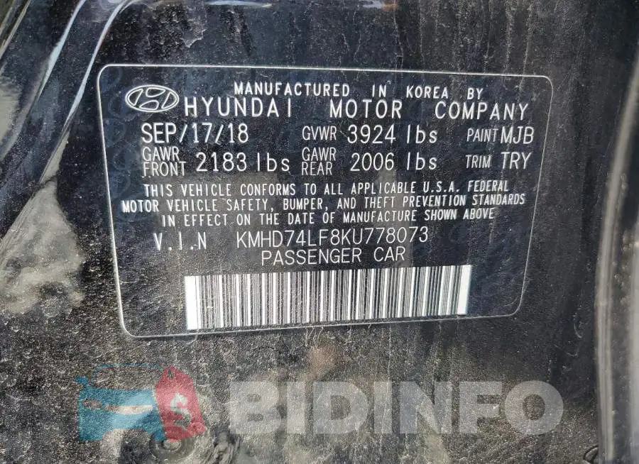 KMHD74LF8KU778073 Photo# 13