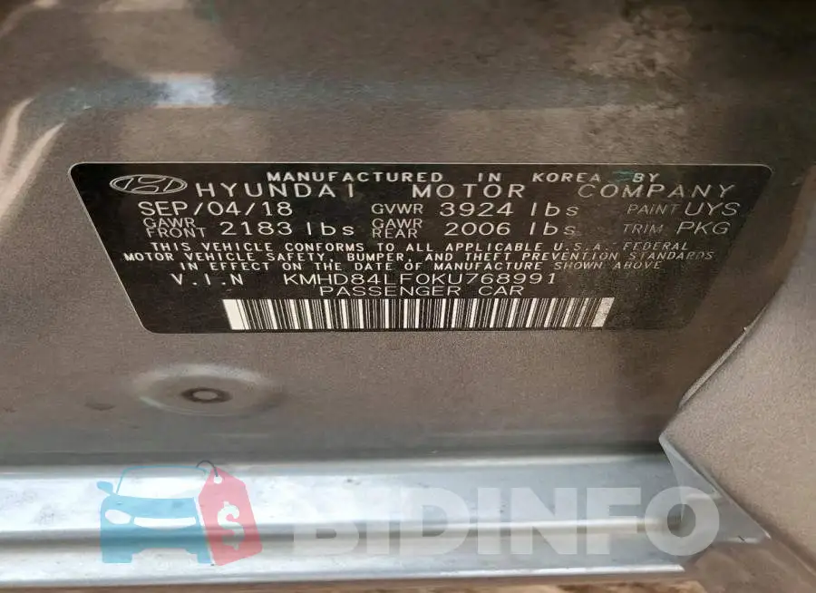 KMHD84LF0KU768991 Photo# 12
