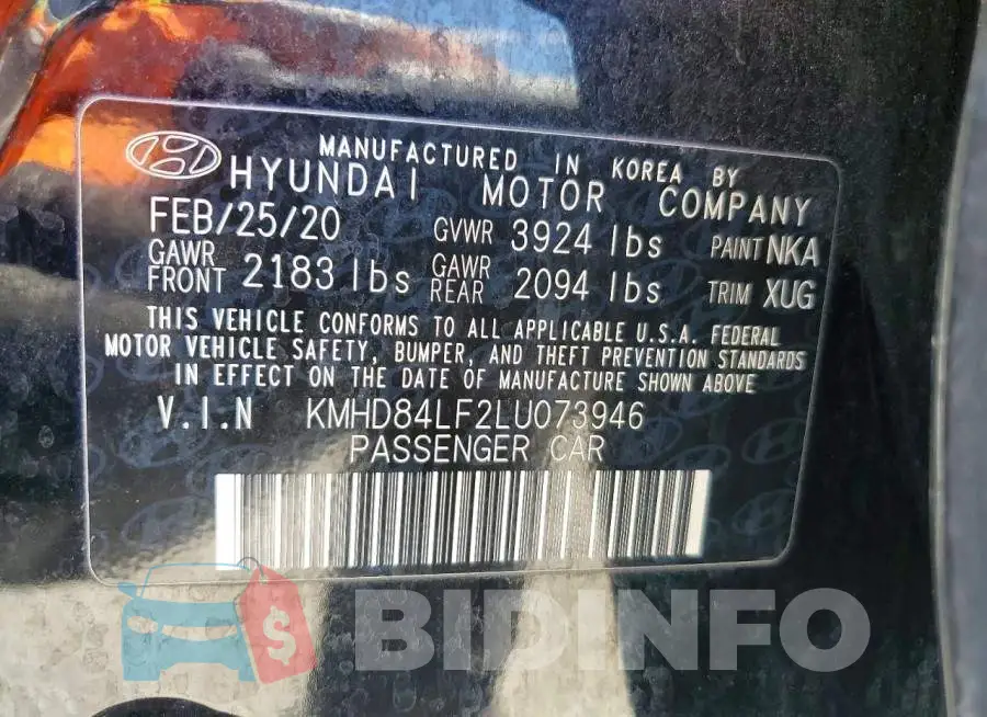 KMHD84LF2LU073946 Photo# 12