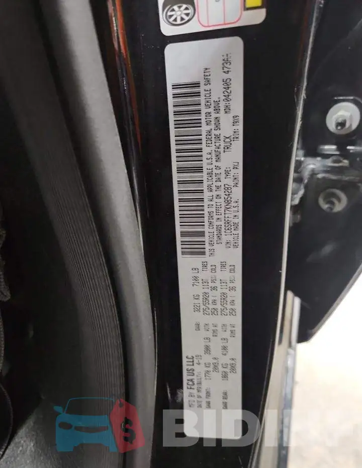 1C6SRFFT7KN854287 Photo# 12